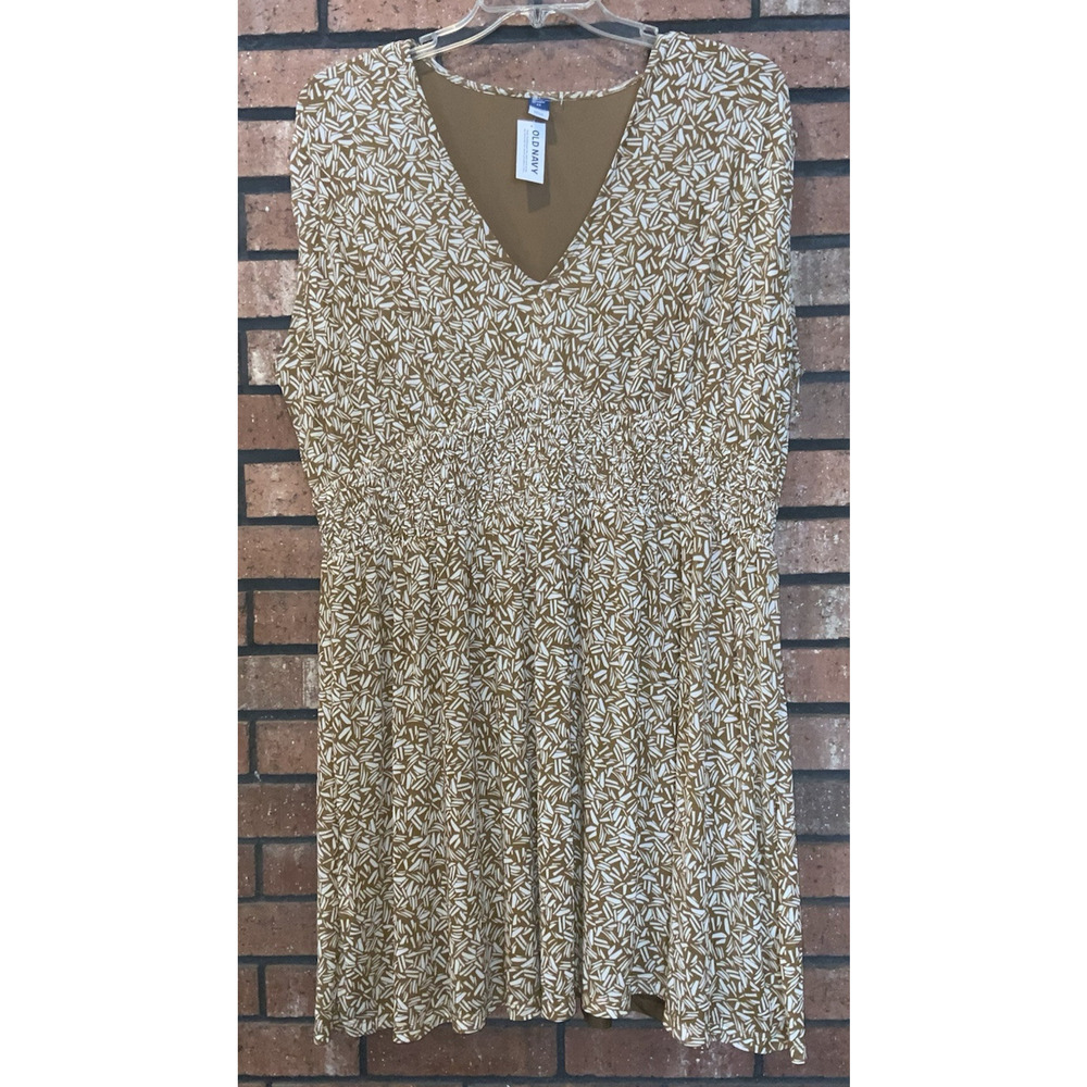 OLD NAVY Womens Brown V Neck Sleeveless Mini Dress‎ Sheer Overlay Size 2X - Picture 5 of 8